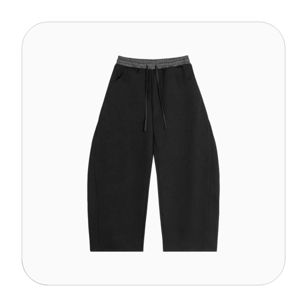 Plaid Waistband Barrel Sweatpants