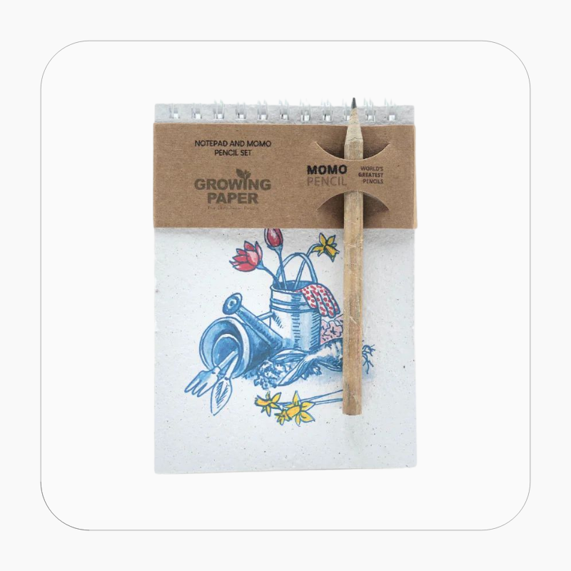 Gardening Seed Paper A6 Notebook with MOMO Pencil