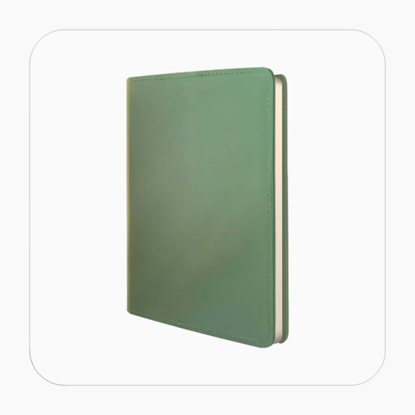 Sage Rustik Colourful Leather Slip On Cover + Journal